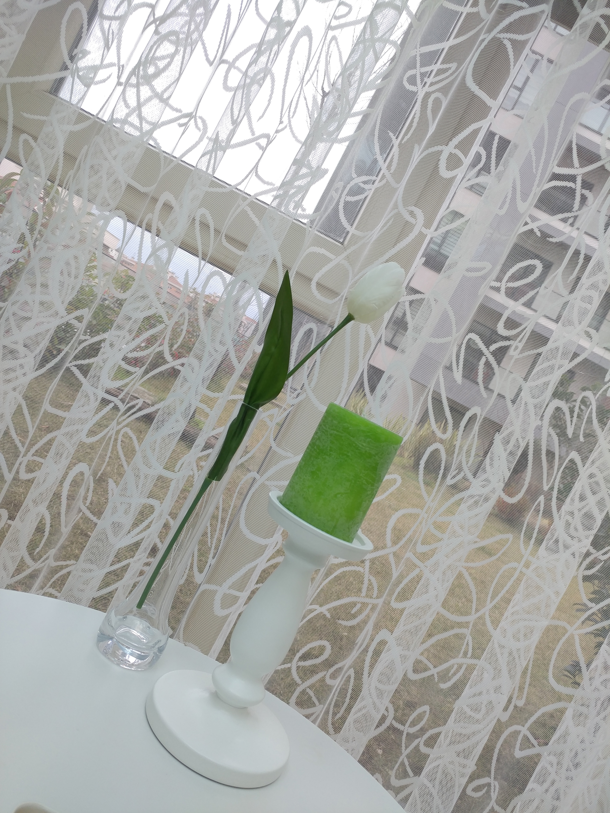 Salon Yatak Odası Fransız Dantel 2021 Tül Perde- Ekru