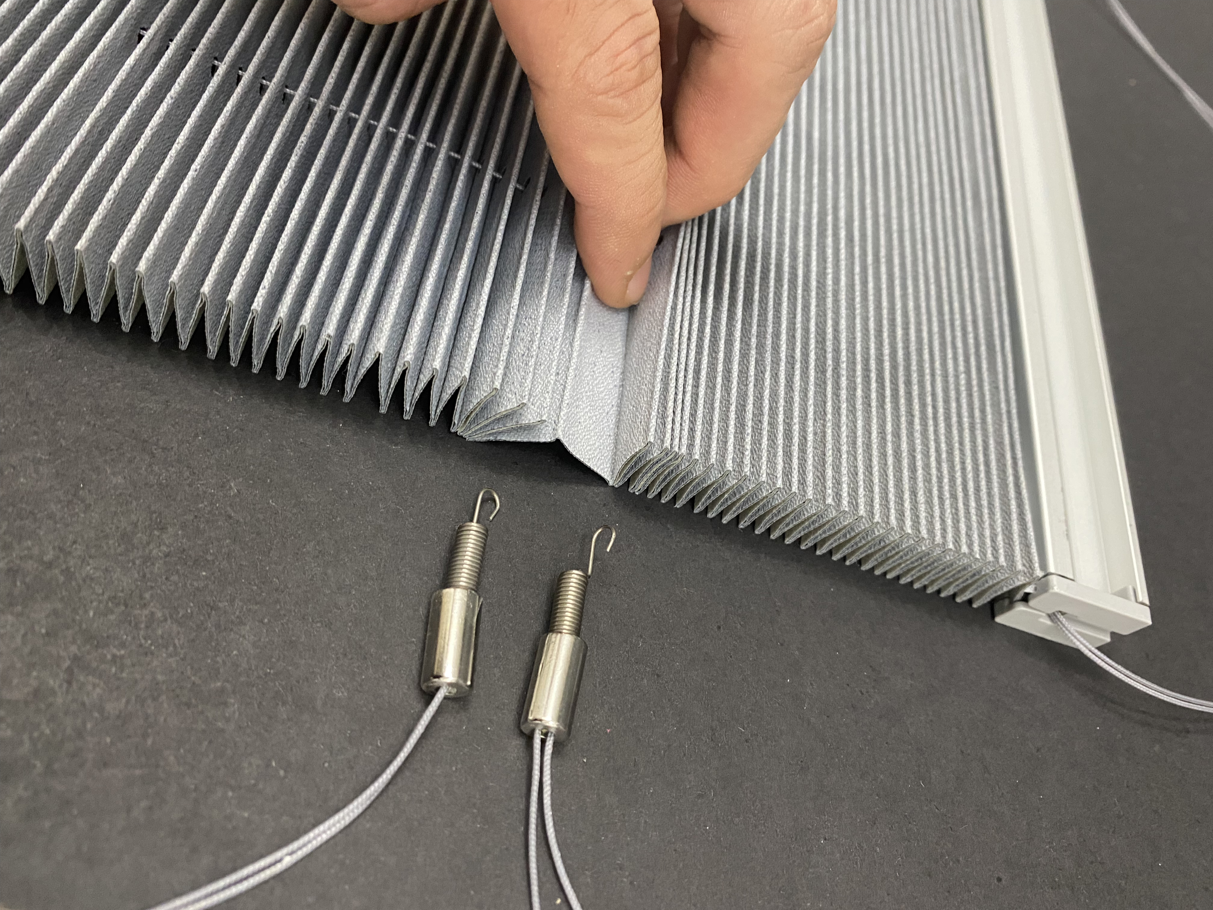 Plisel Perde, Gri Blackout Serisi Cam Balkon Perdesi 1. Kalite Matkapsız Montaj Yaylı Sistem