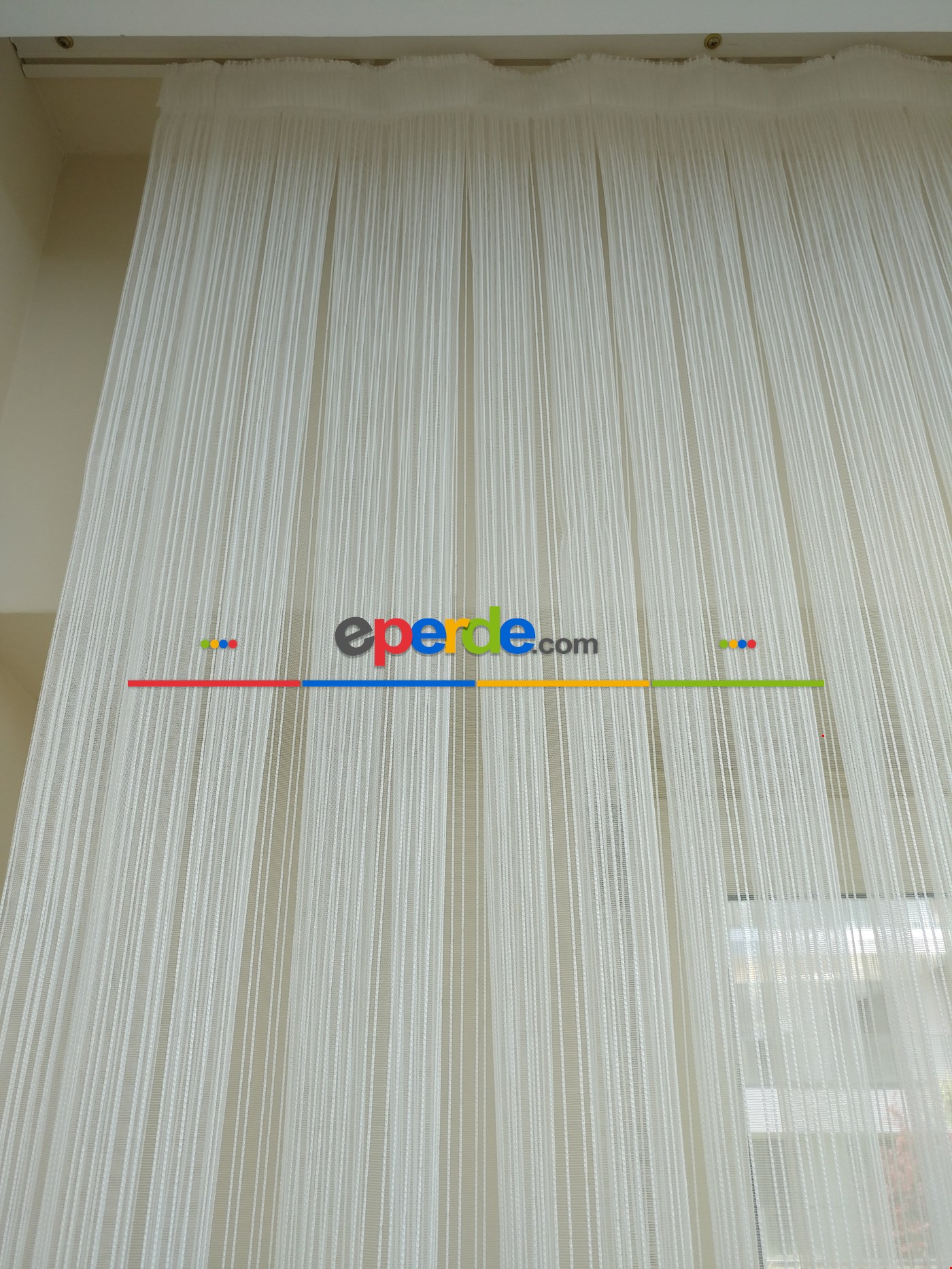 Ekru Zincir Desenli Düz Tül Perde !!!özel İndirimli Fiyat