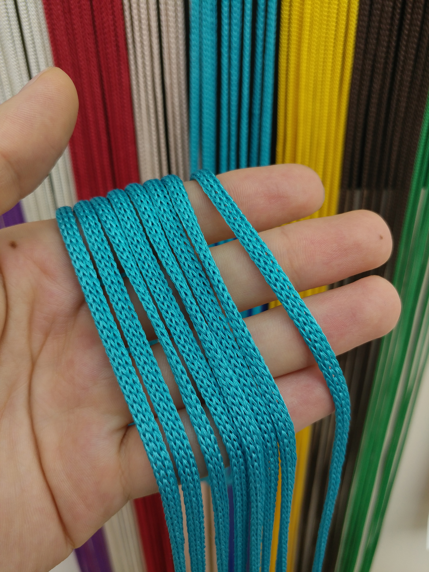 Açık Mavi Rengi İp Perde Jumbo Zincir Serisi- Mavi