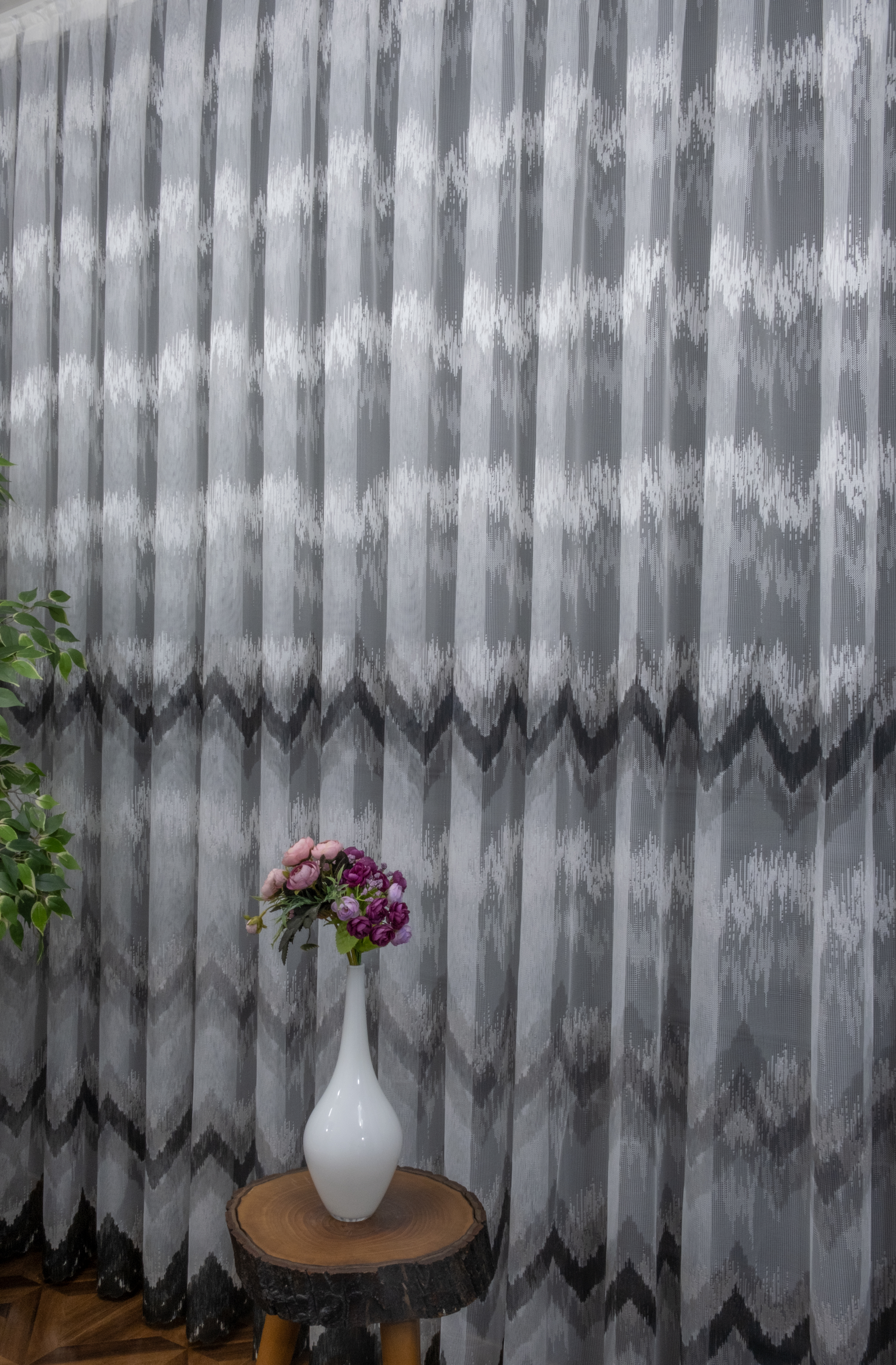 Salon Tül - Harmony Tül Yeni Tasarım Renkli Gri Antrasit Füme Tül