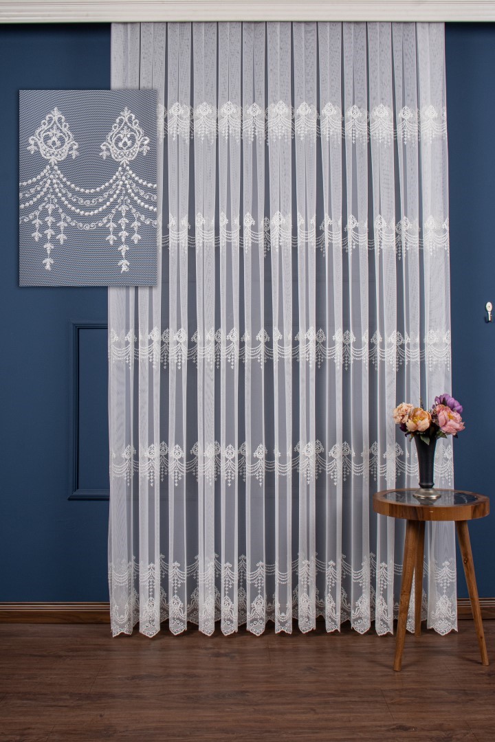 Elit Brode İşlemeli Tül Perde