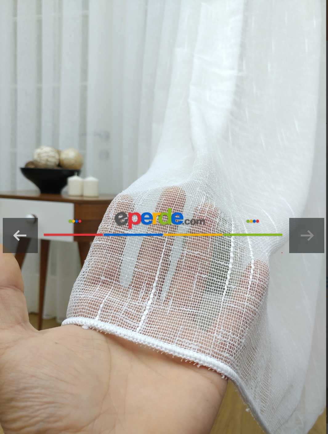 Oturma Odası - Natural Keten Tül Birinci Kalite İplikten Özel Üretilmiştir Ütü İstemez